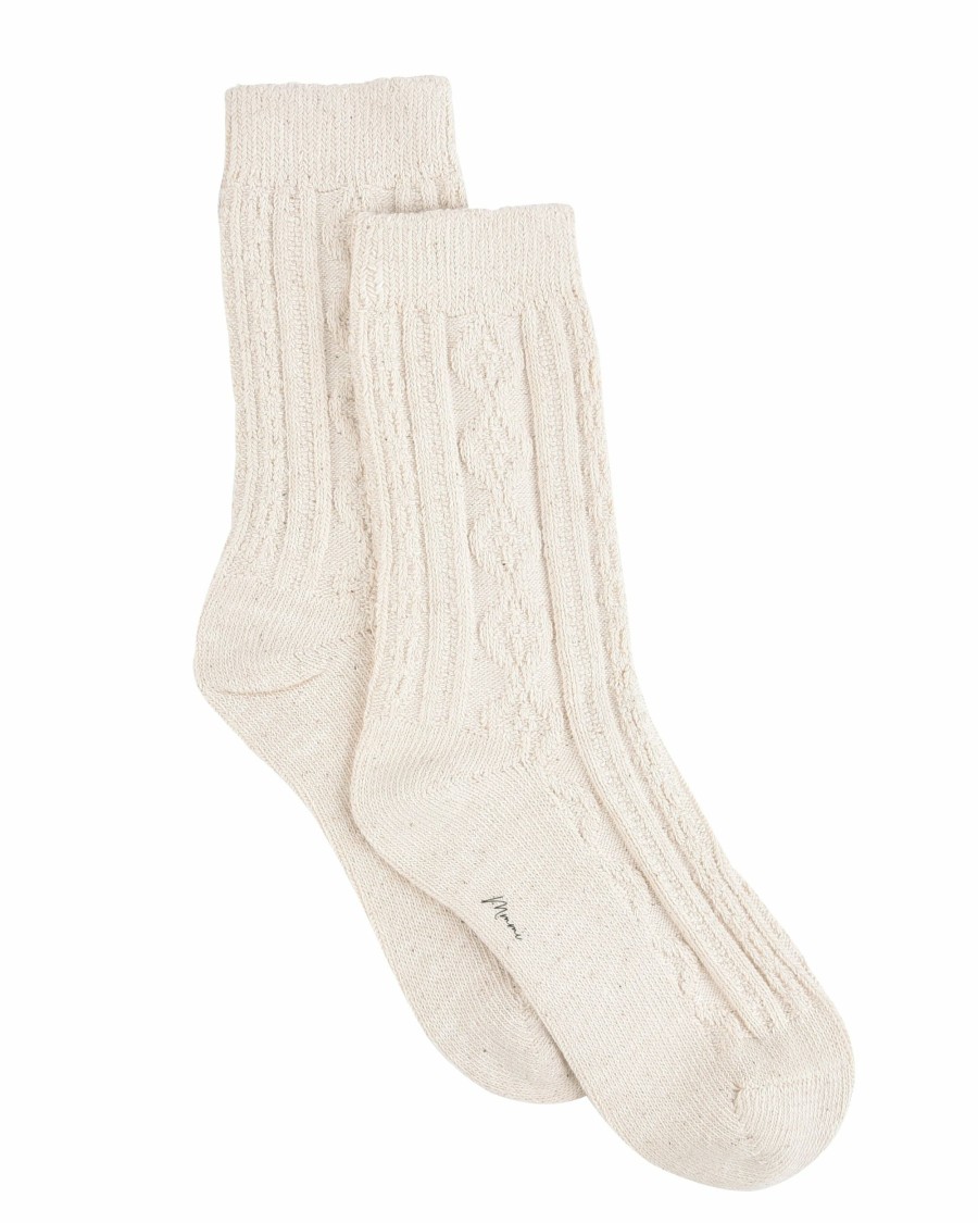 Women MY MUM MADE IT Accessories | Cable Knit Cotton Socks-Natural