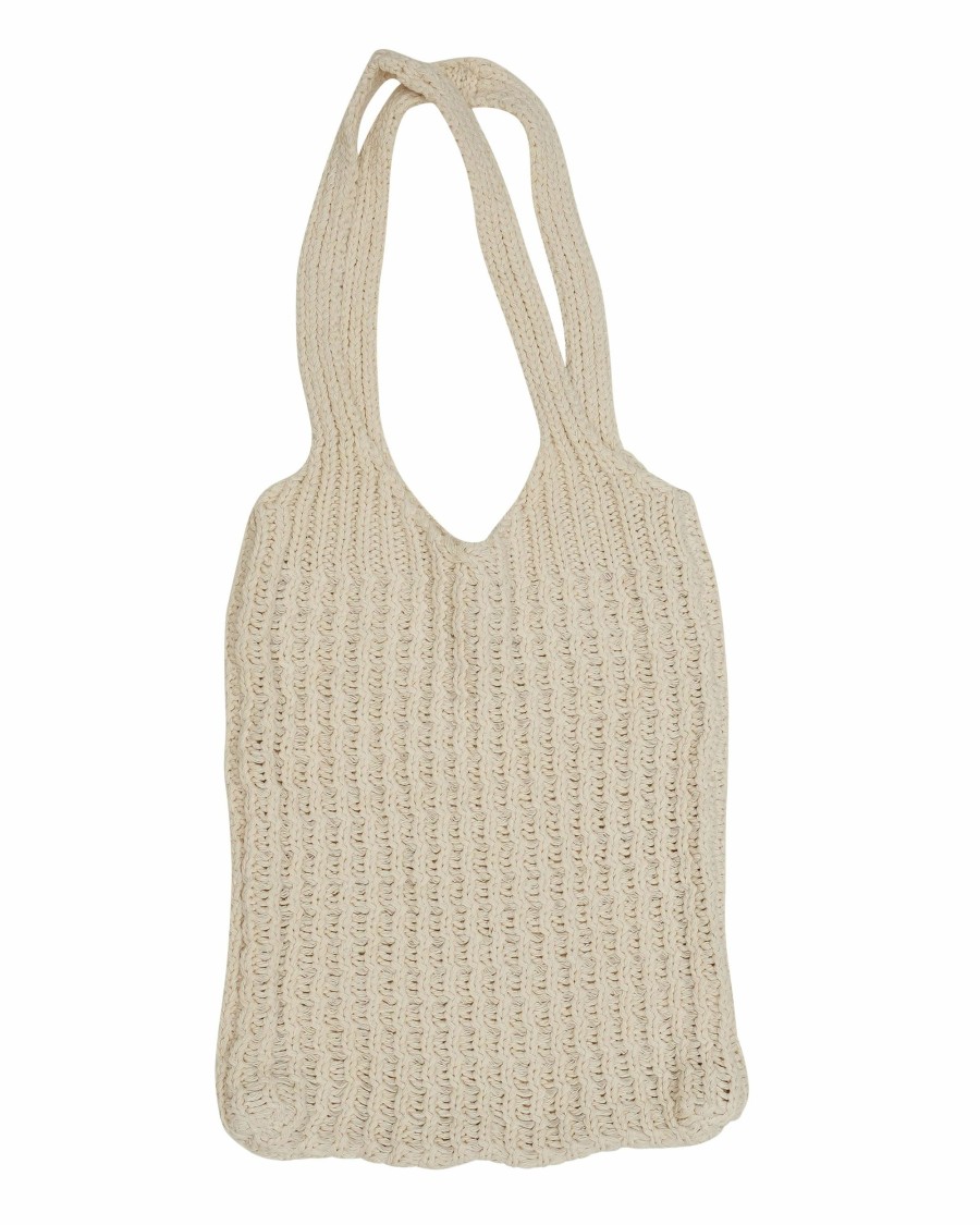 Women MY MUM MADE IT Bags | Loose Knit Shopper Bag-Cream