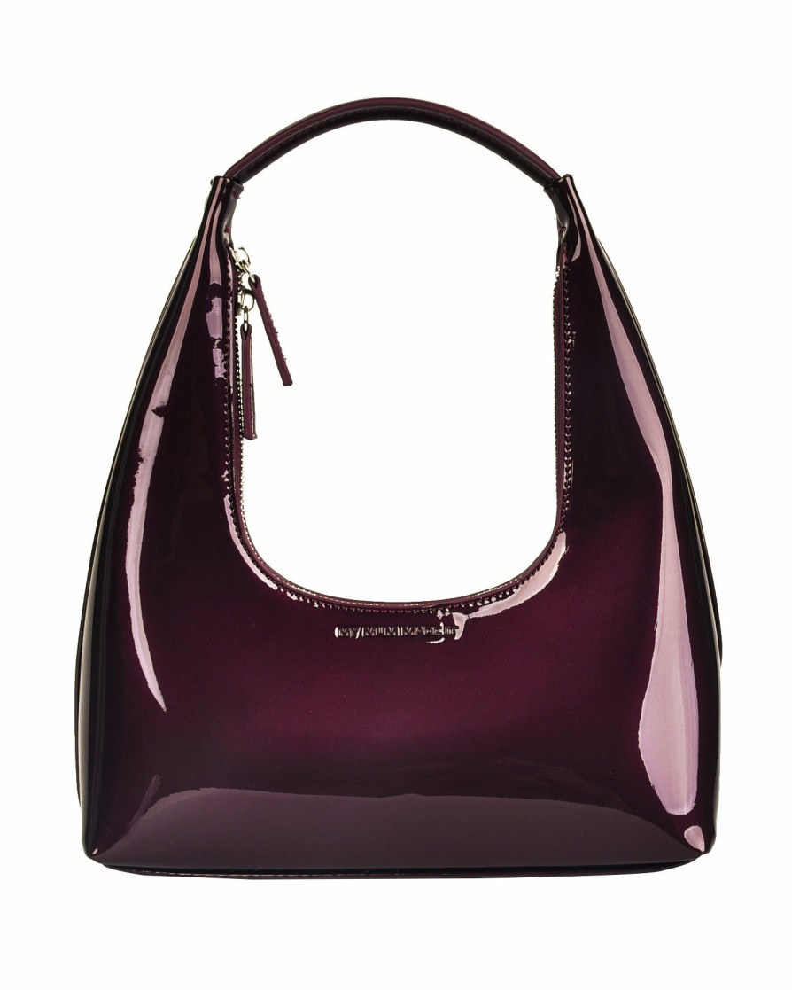 Women MY MUM MADE IT Bags | Patent Shoulder Bag-Deep Red